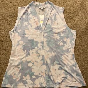 NWT Calvin Klein floral suit blouse, size M